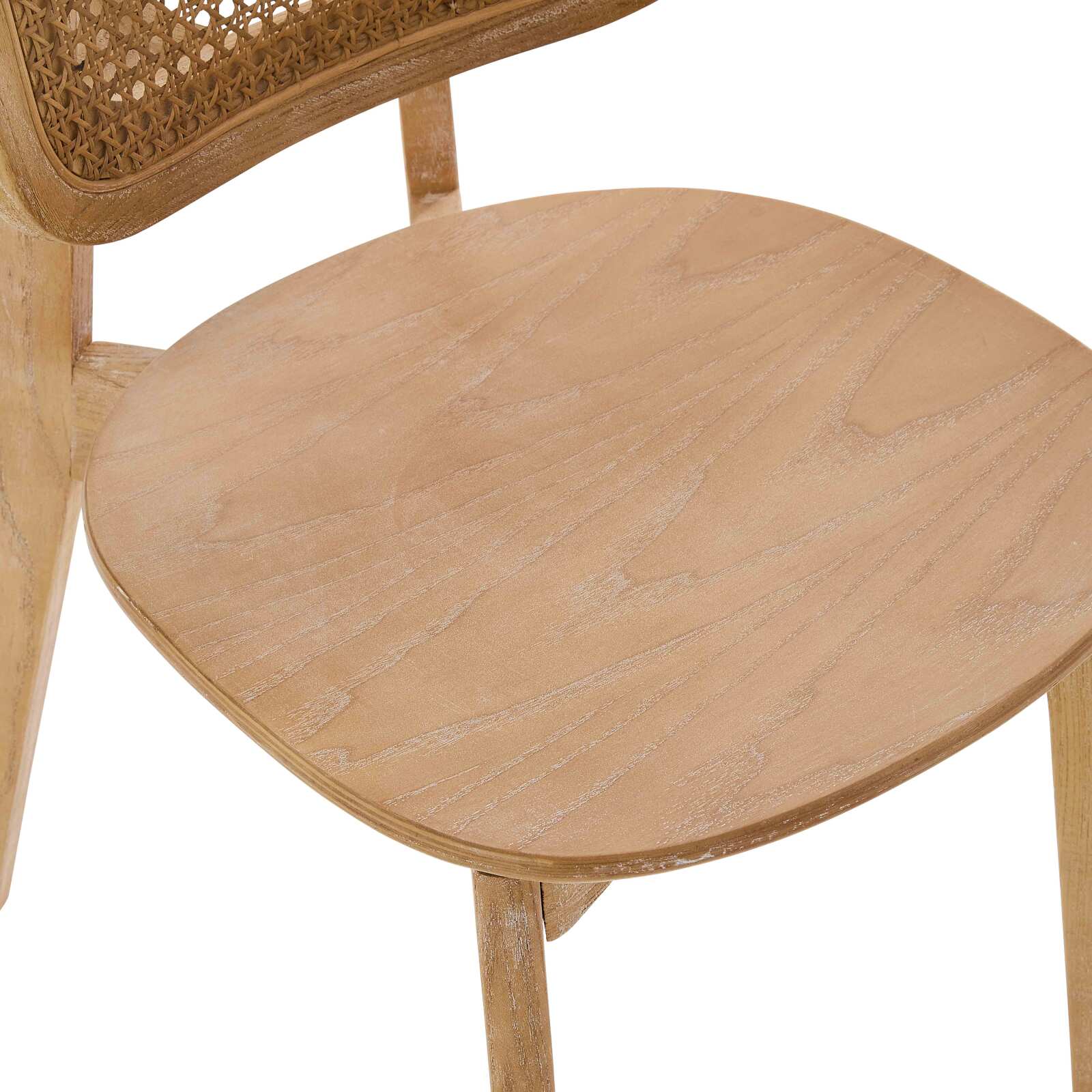 Lot de 2 chaises en bois d'orme et rotin naturel Lot de 2 chaises en bois d'orme et rotin naturel