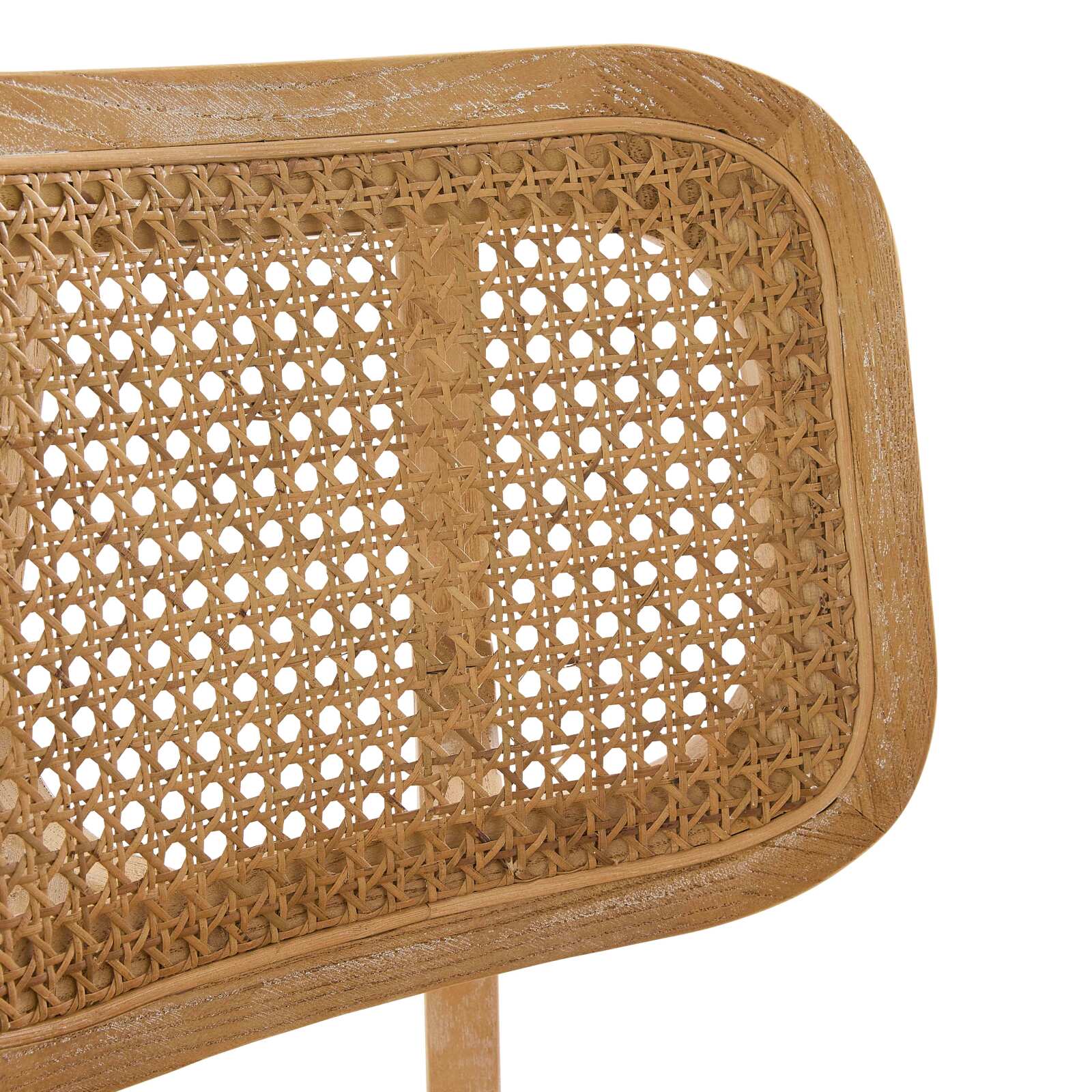 Lot de 2 chaises en bois d'orme et rotin naturel Lot de 2 chaises en bois d'orme et rotin naturel