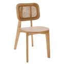 Lot de 2 chaises en bois d'orme et rotin naturel
