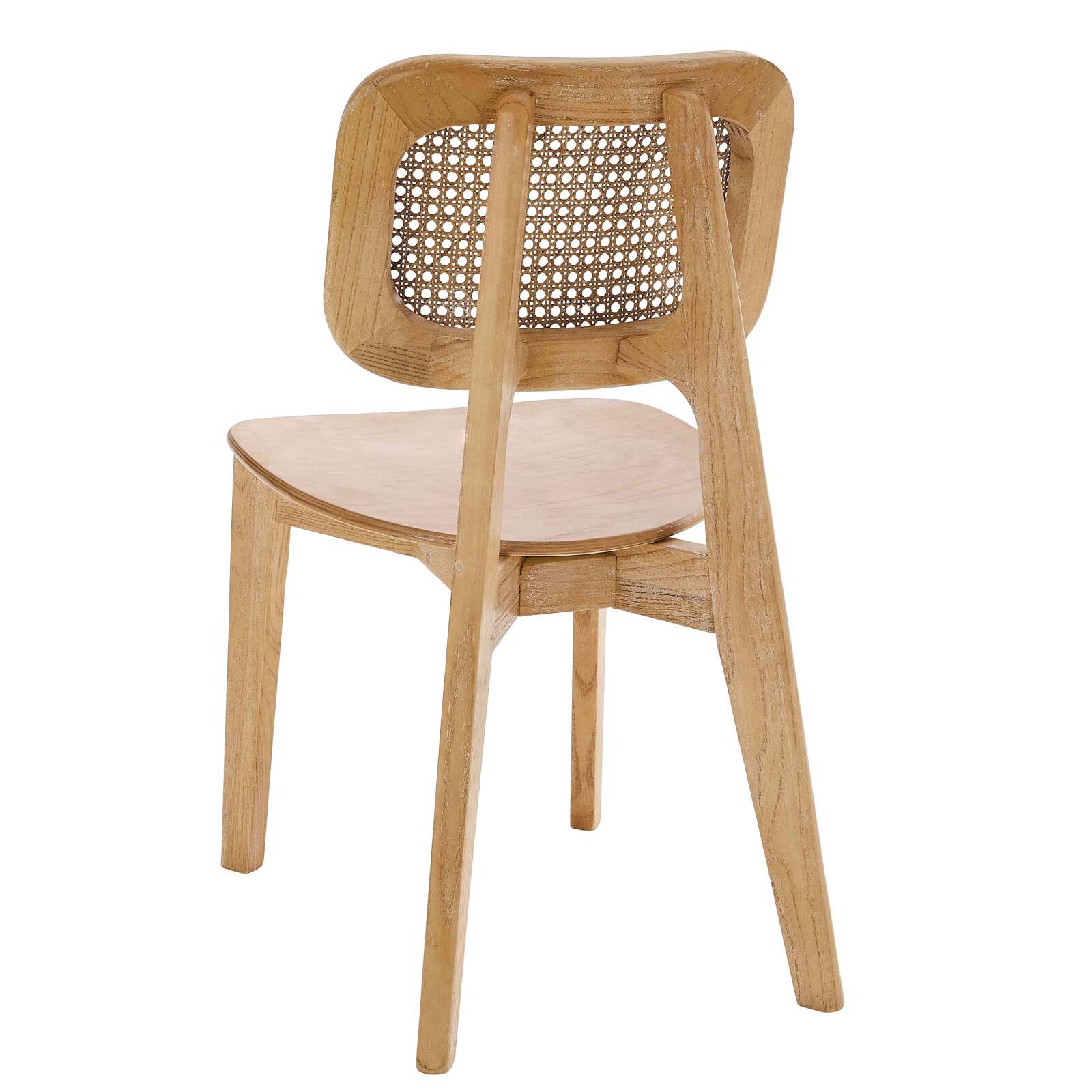 Lot de 2 chaises en bois d'orme et rotin naturel Lot de 2 chaises en bois d'orme et rotin naturel