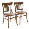 Lot de 2 chaises en bois d'orme foncé