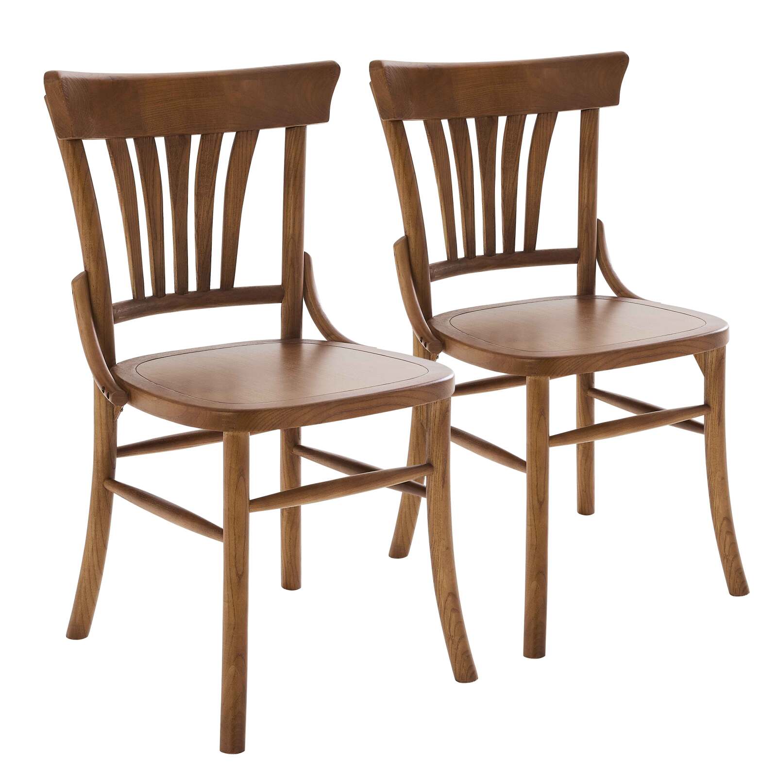 Lot de 2 chaises en bois d'orme foncé