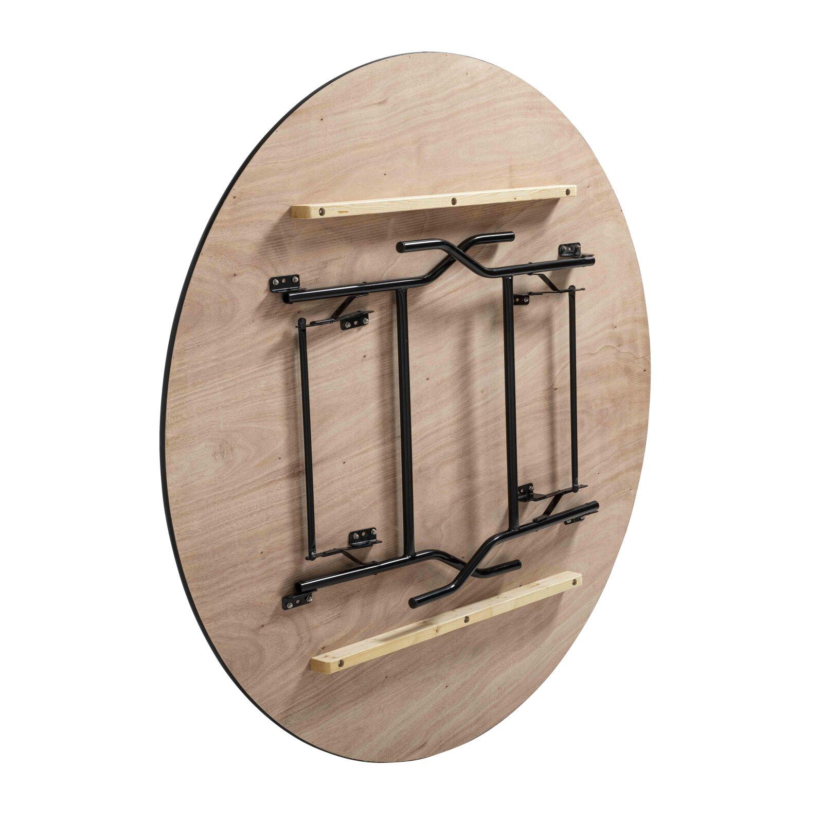 Lot de 10 tables pliantes rondes en bois 170cm Lot de 10 tables pliantes rondes en bois 170cm