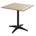 Table de terrasse carrée plateau bois 70x70cm