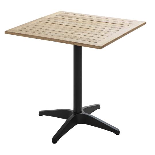 Table de terrasse carrée plateau bois 70x70cm