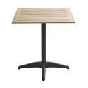 Table de terrasse carrée plateau bois 70x70cm