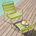 Ensemble fauteuil de terrasse bas et repose-pied en métal