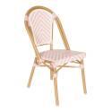 Chaise de terrasse de restaurant style bistrot parisien en aluminium et rotin synthétique