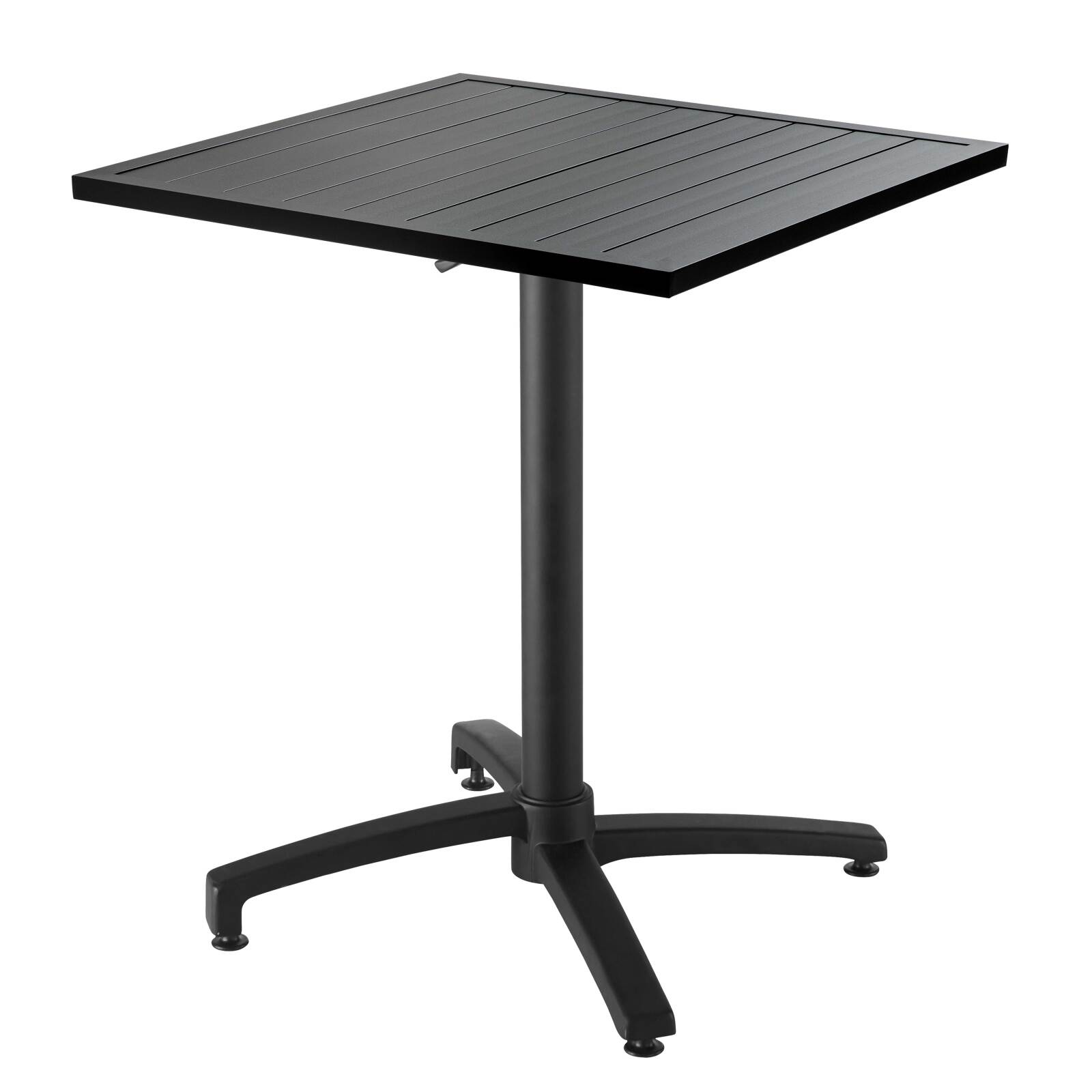 Table de terrasse carrée en aluminium gris 70x70cm