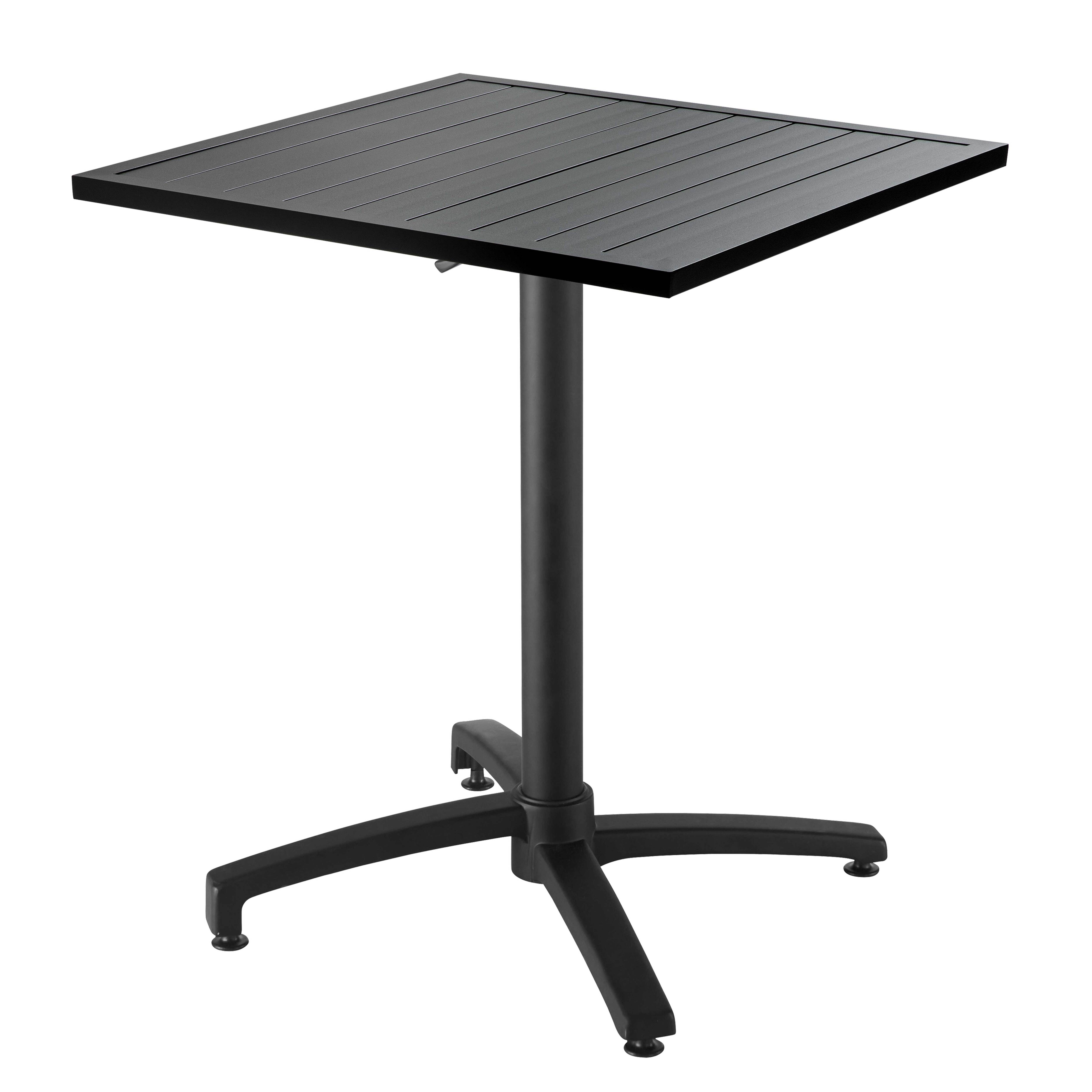 Table de terrasse de restaurant bistrot carrée en aluminium anodisé 4 personnes 70x70 cm