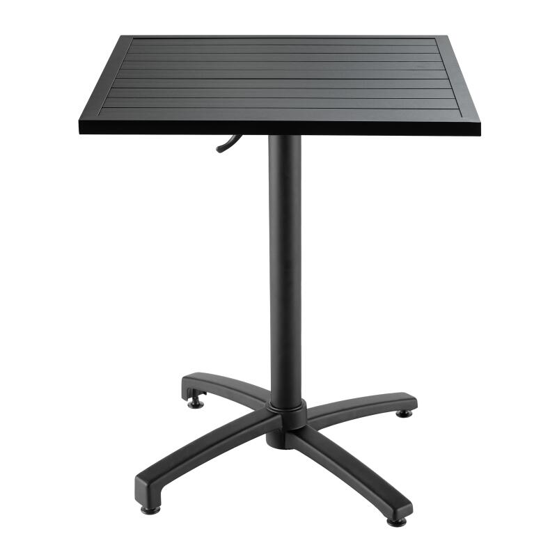 Table de terrasse carrée en aluminium gris 70x70cm