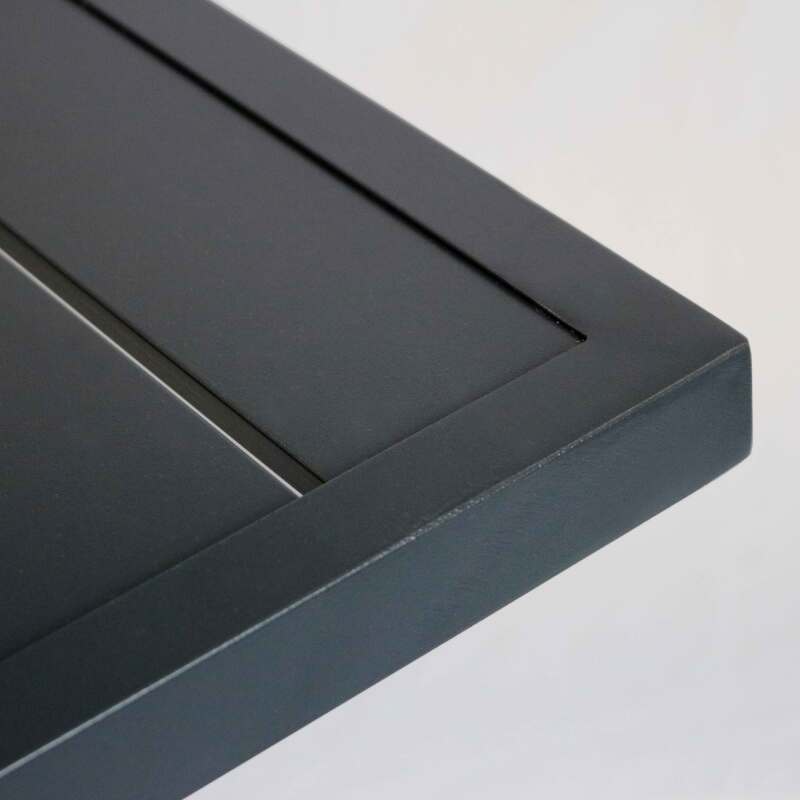 Table de terrasse carrée en aluminium gris 70x70cm