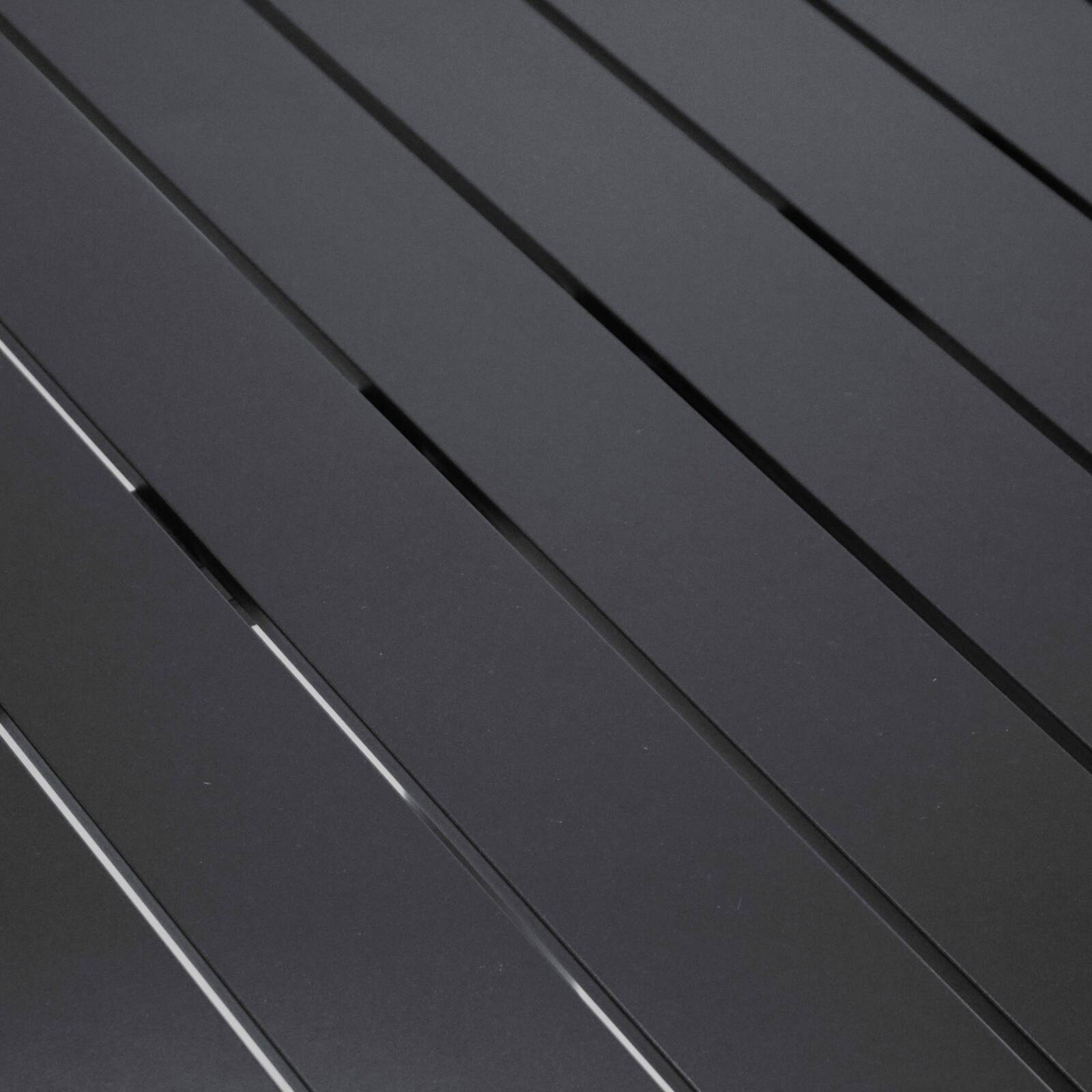 Table de terrasse carrée en aluminium gris 70x70cm