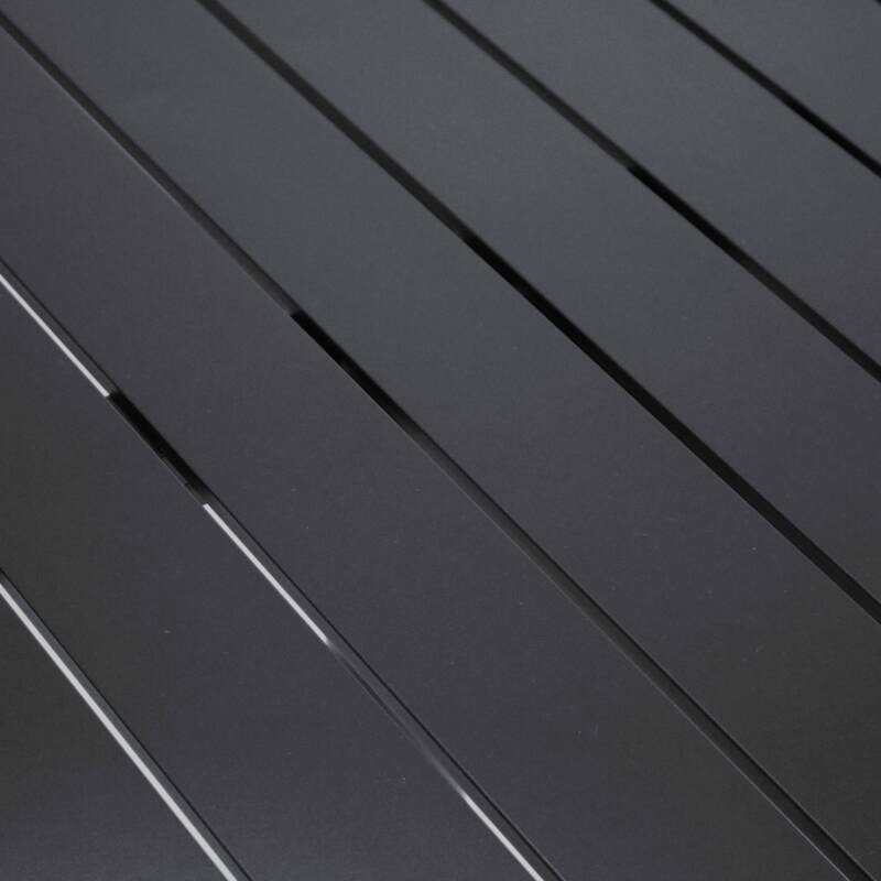 Table de terrasse carrée en aluminium gris 70x70cm