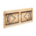 Table brasserie et 2 bancs pliants en bois avec dossiers 8 places 180x60 cm
