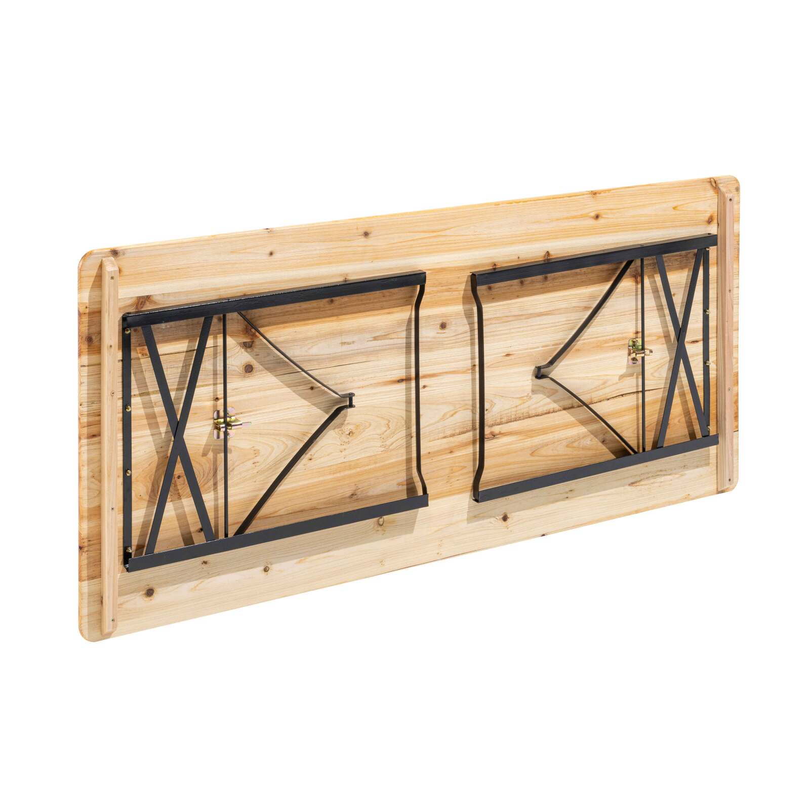 Table brasserie et 2 bancs pliants en bois avec dossiers 8 places 180x60 cm Table brasserie et 2 bancs pliants en bois avec dossiers 8 places 180x60 cm