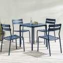 Table de terrasse carrée 70 x 70 cm et 4 chaises en aluminium
