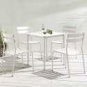 Table de terrasse carrée 70 x 70 cm et 4 chaises en aluminium