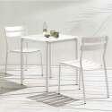 Table de terrasse carrée 70 x 70 cm et 2 chaises en aluminium