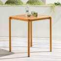 Table de terrasse carrée empilable 70 x 70 cm en aluminium