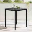 Table de terrasse carrée empilable 70 x 70 cm en aluminium