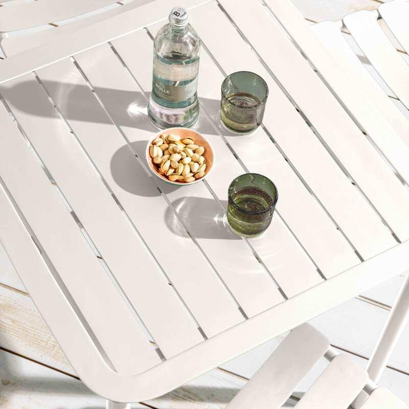 Table de terrasse carrée empilable 70 x 70 cm en aluminium (3/7)