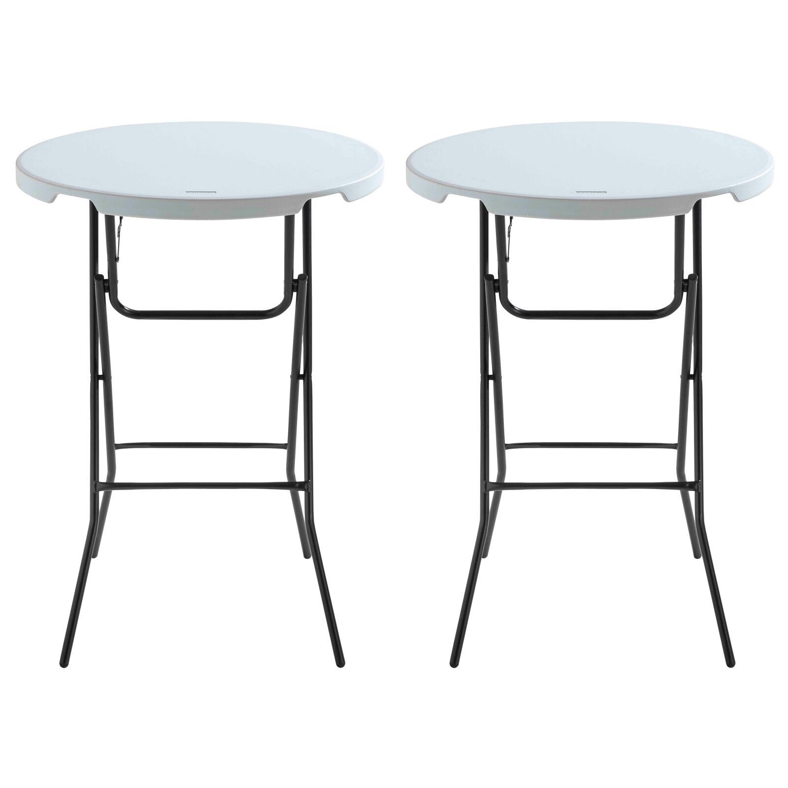 Mange debout pliant blanc 110 x Ø80 cm - Lot de 2 Mange debout pliant blanc 110 x Ø80 cm - Lot de 2