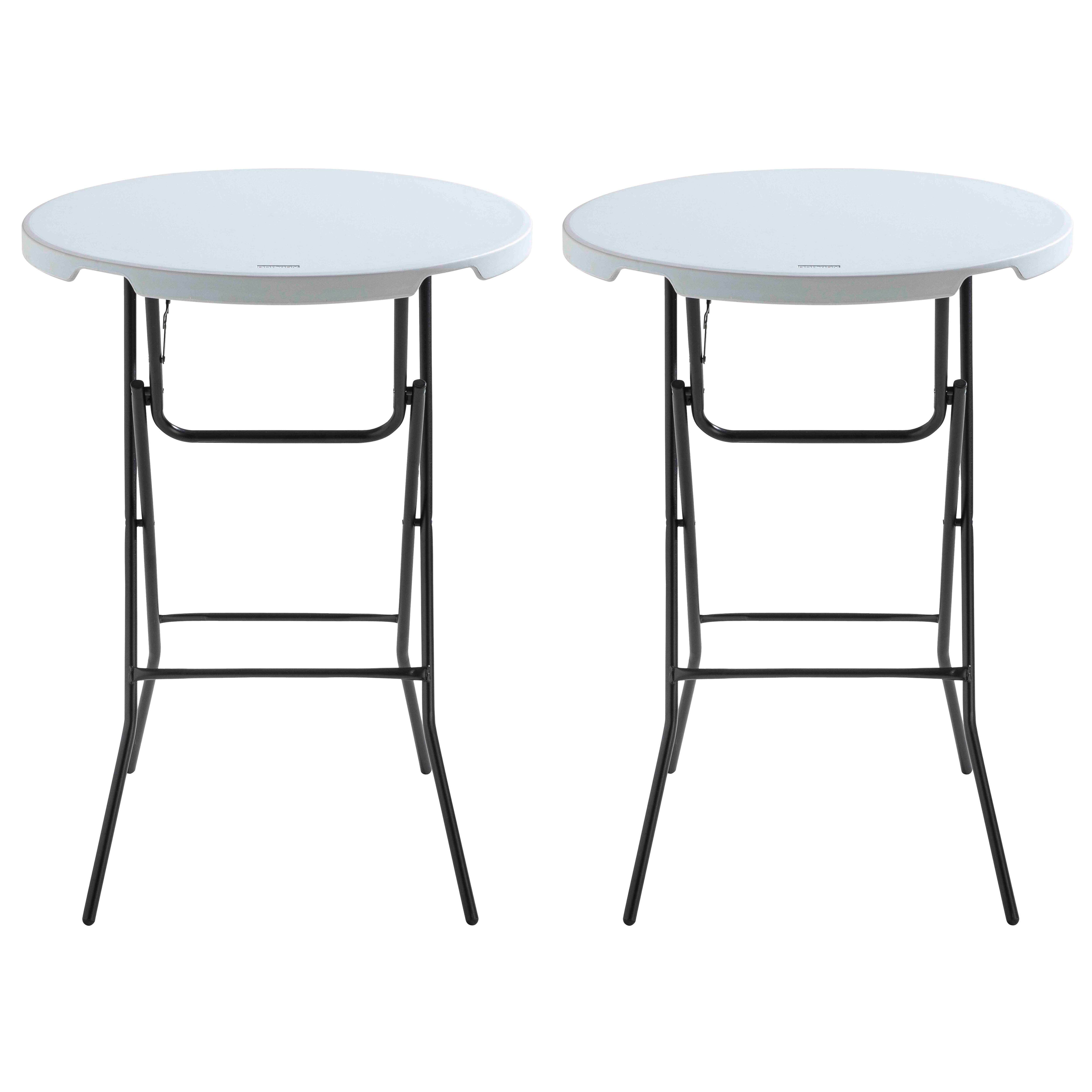 Mange debout pliant blanc 110 x Ø80 cm - Lot de 2