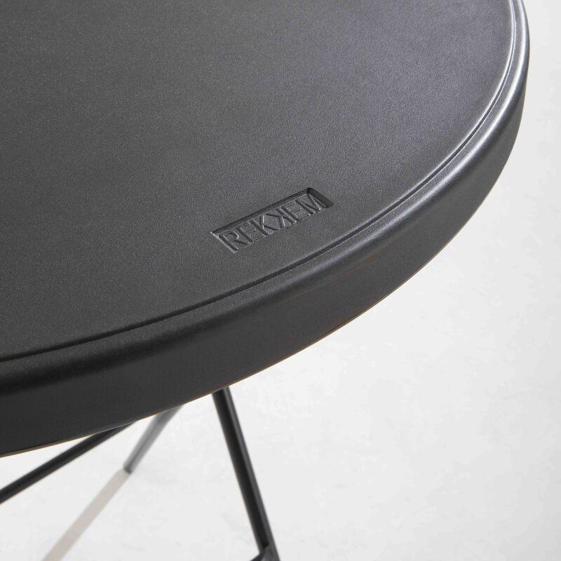 Mange debout pliant noir 110 x Ø80 cm - Lot de 2