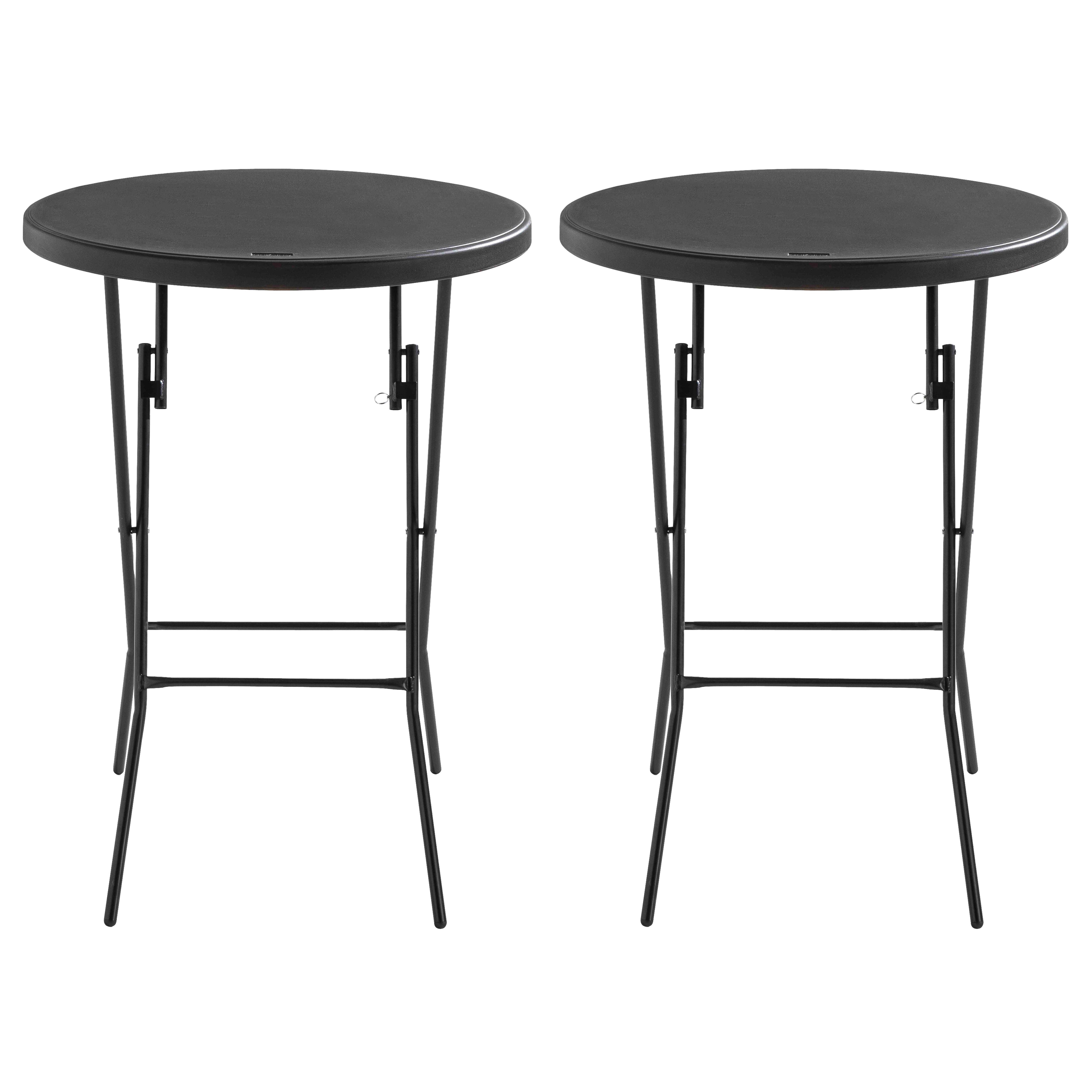 Mange debout pliant noir 110 x Ø80 cm - Lot de 2