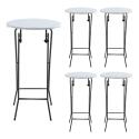Mange debout pliant blanc 110 x Ø60 cm - Lot de 5