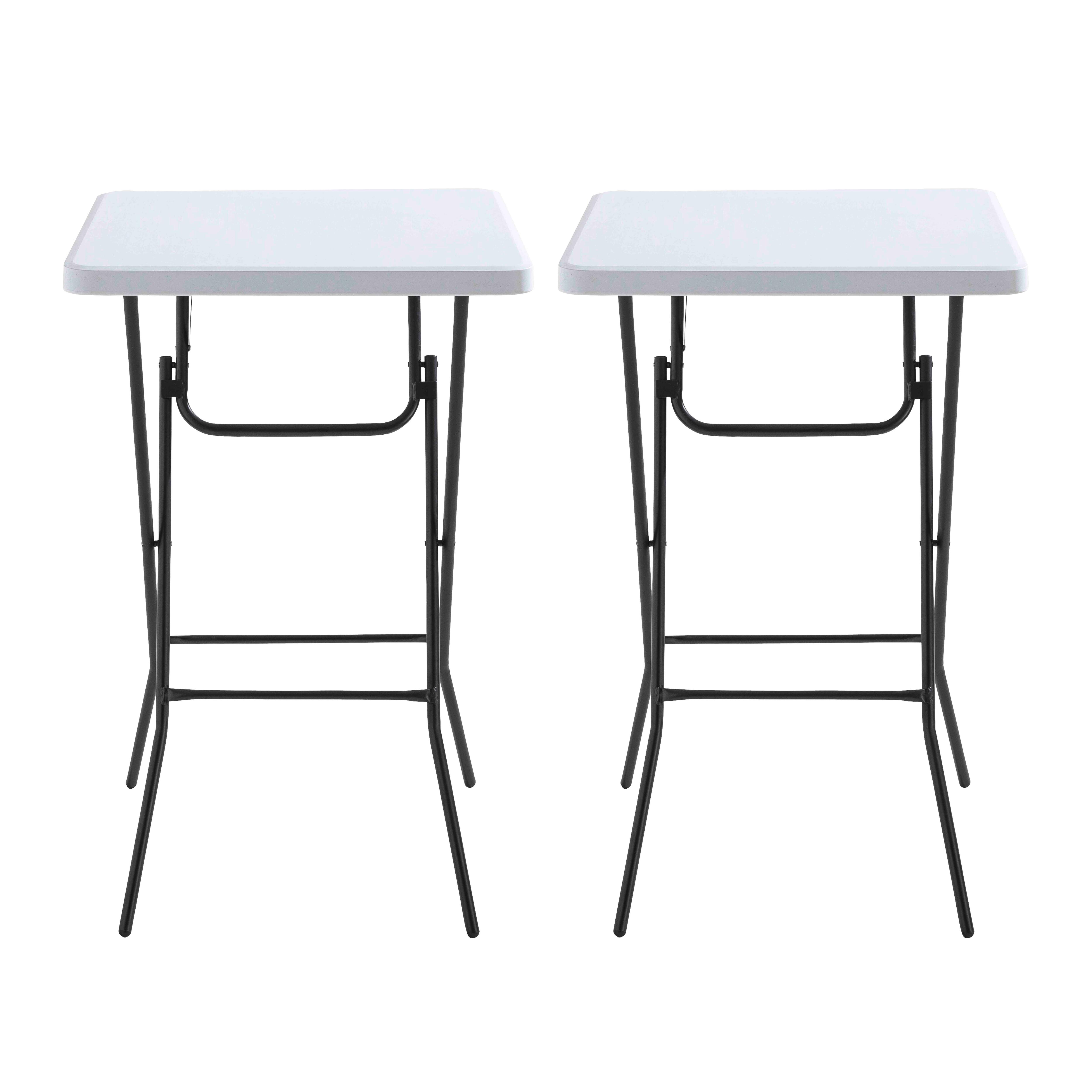Mange debout pliant blanc carré 110 x 68 cm - Lot de 2