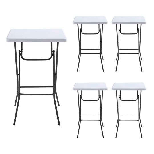 Mange debout pliant blanc carré 110 x 68 cm - Lot de 5