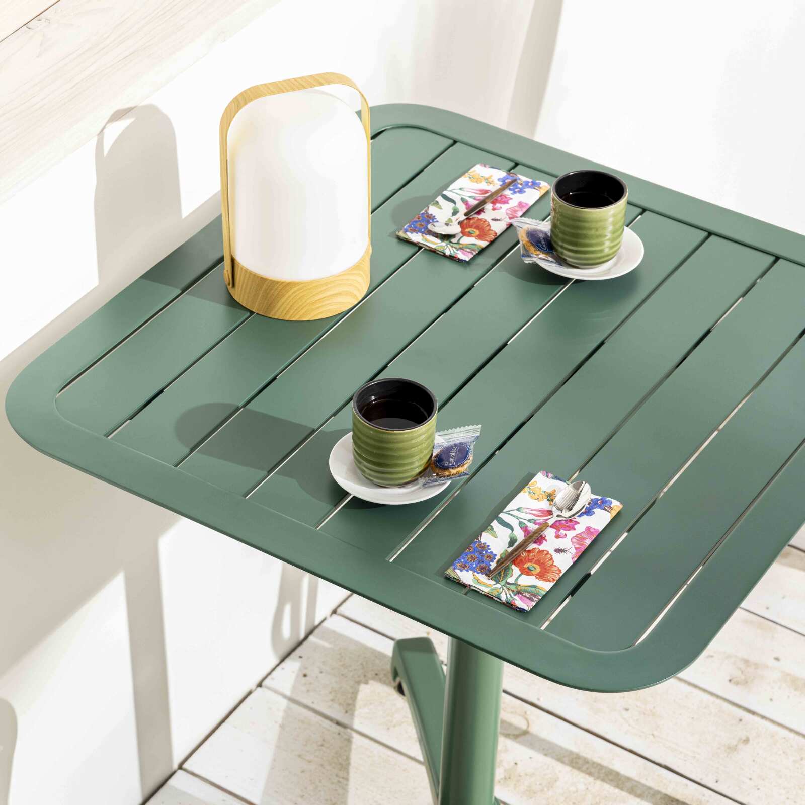 Plateau de table de terrasse carré 70 x 70 cm en aluminium