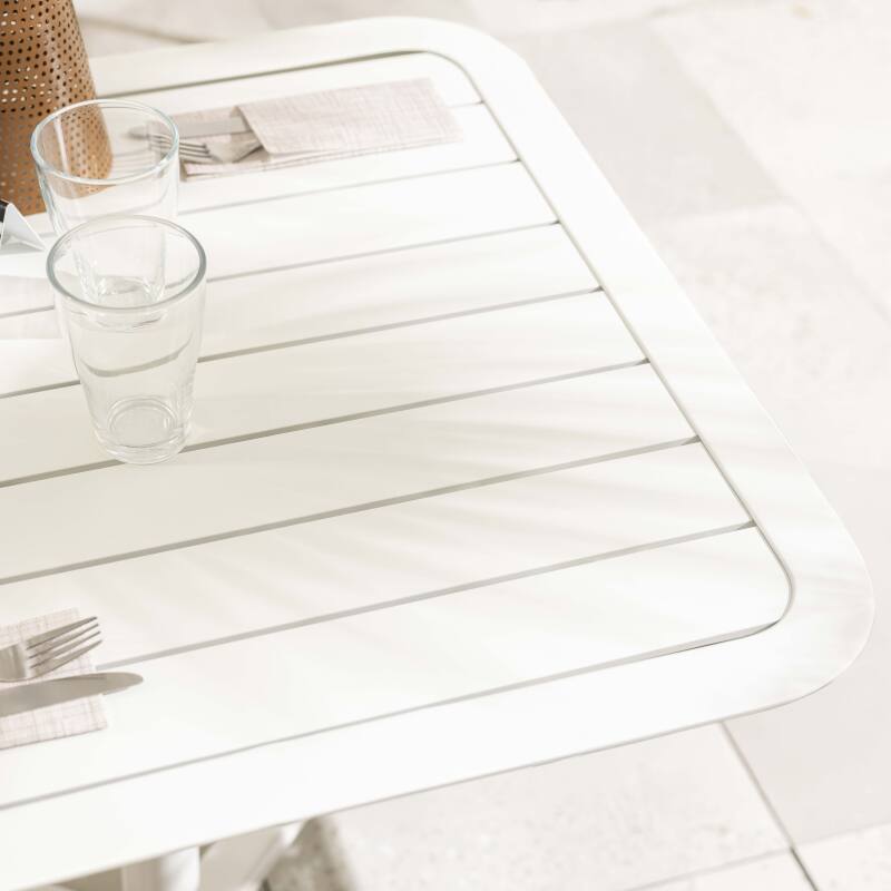 Plateau de table de terrasse carré 60 x 60 cm en aluminium (4/6)