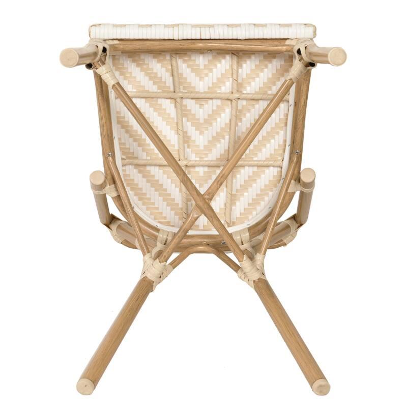 Chaise de jardin style bistrot parisien en aluminium et rotin synthétique (4/5)