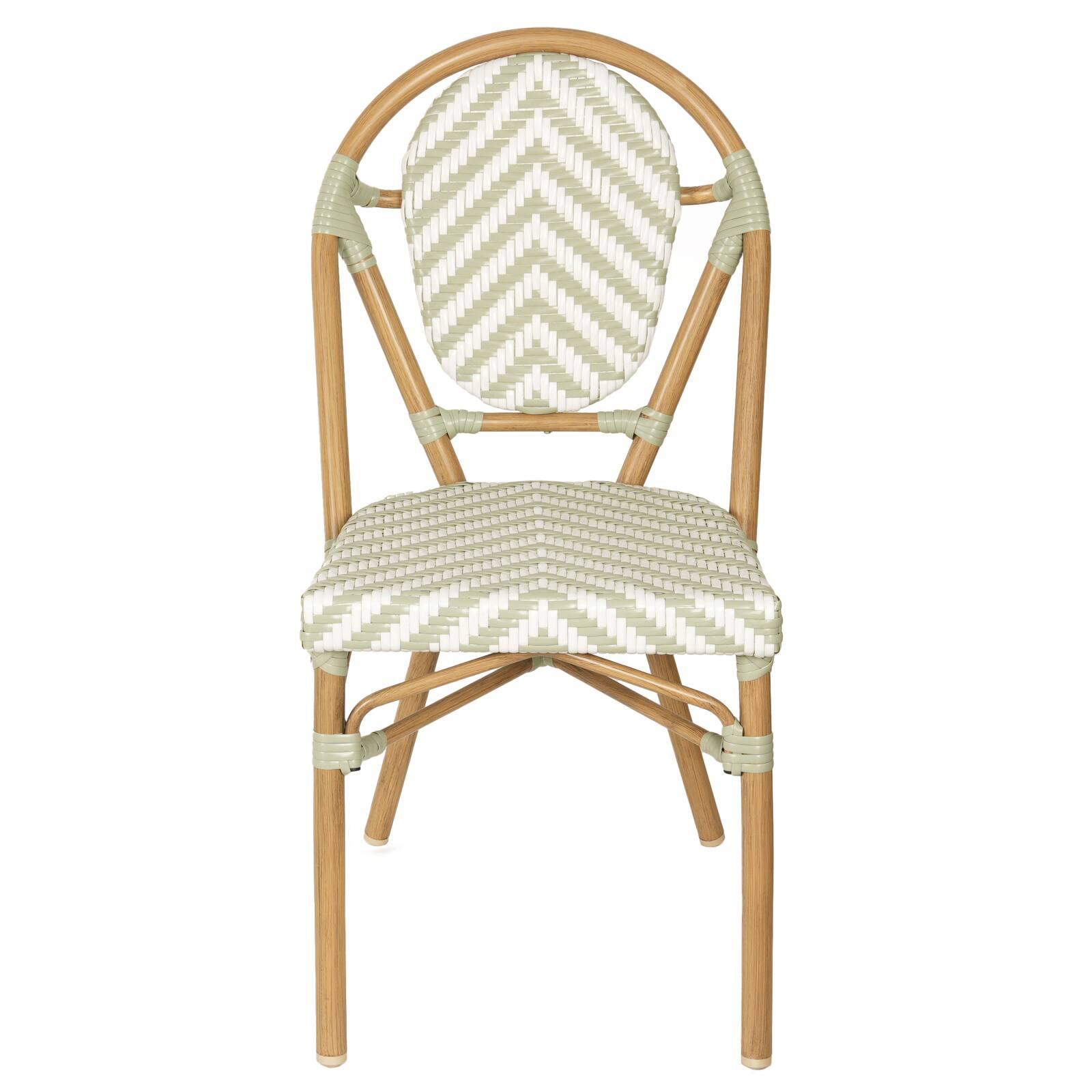 Chaise de jardin style bistrot parisien en aluminium et rotin synthétique