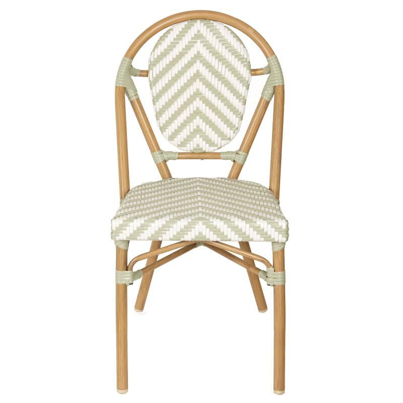 Chaise de jardin style bistrot parisien en aluminium et rotin synthétique (2/6)