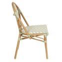 Chaise de jardin style bistrot parisien en aluminium et rotin synthétique