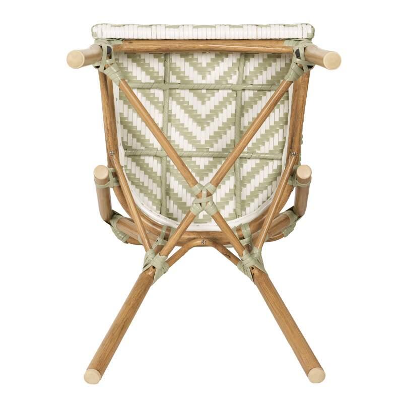 Chaise de jardin style bistrot parisien en aluminium et rotin synthétique (5/6)