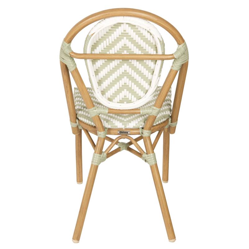 Chaise de jardin style bistrot parisien en aluminium et rotin synthétique (4/6)