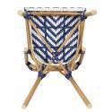 Chaise de jardin style bistrot parisien en aluminium et rotin synthétique