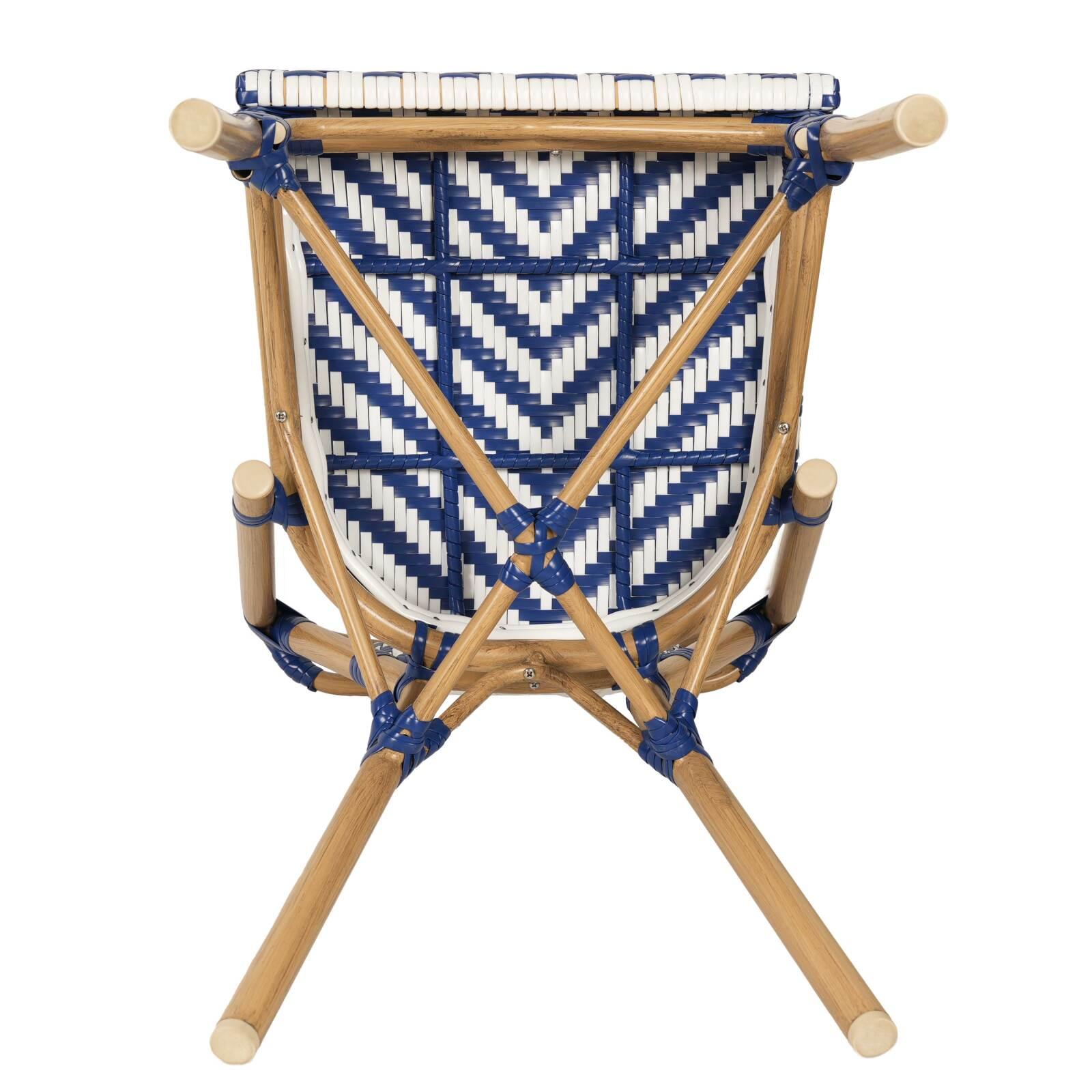 Chaise de jardin style bistrot parisien en aluminium et rotin synthétique Chaise de jardin style bistrot parisien en aluminium et rotin synthétique