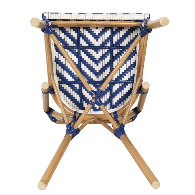 Chaise de jardin style bistrot parisien en aluminium et rotin synthétique