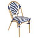 Chaise de jardin style bistrot parisien en aluminium et rotin synthétique
