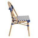 Chaise de jardin style bistrot parisien en aluminium et rotin synthétique