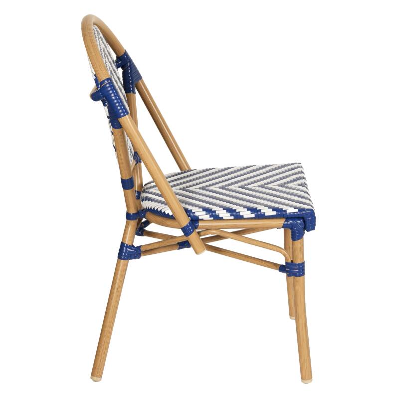 Chaise de jardin style bistrot parisien en aluminium et rotin synthétique