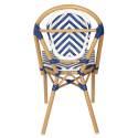 Chaise de jardin style bistrot parisien en aluminium et rotin synthétique