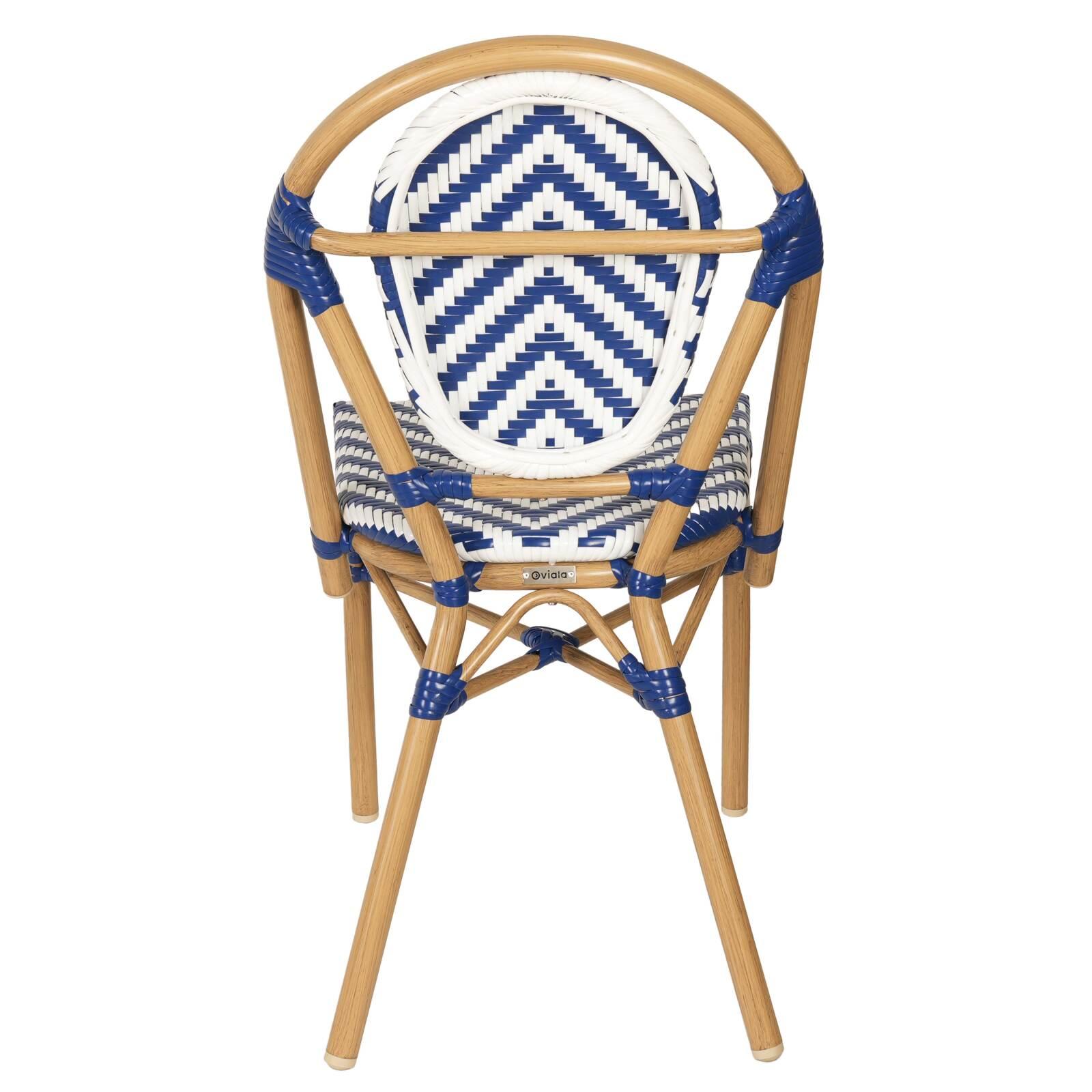 Chaise de jardin style bistrot parisien en aluminium et rotin synthétique Chaise de jardin style bistrot parisien en aluminium et rotin synthétique