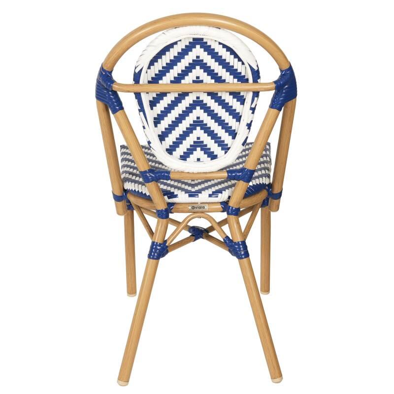 Chaise de jardin style bistrot parisien en aluminium et rotin synthétique